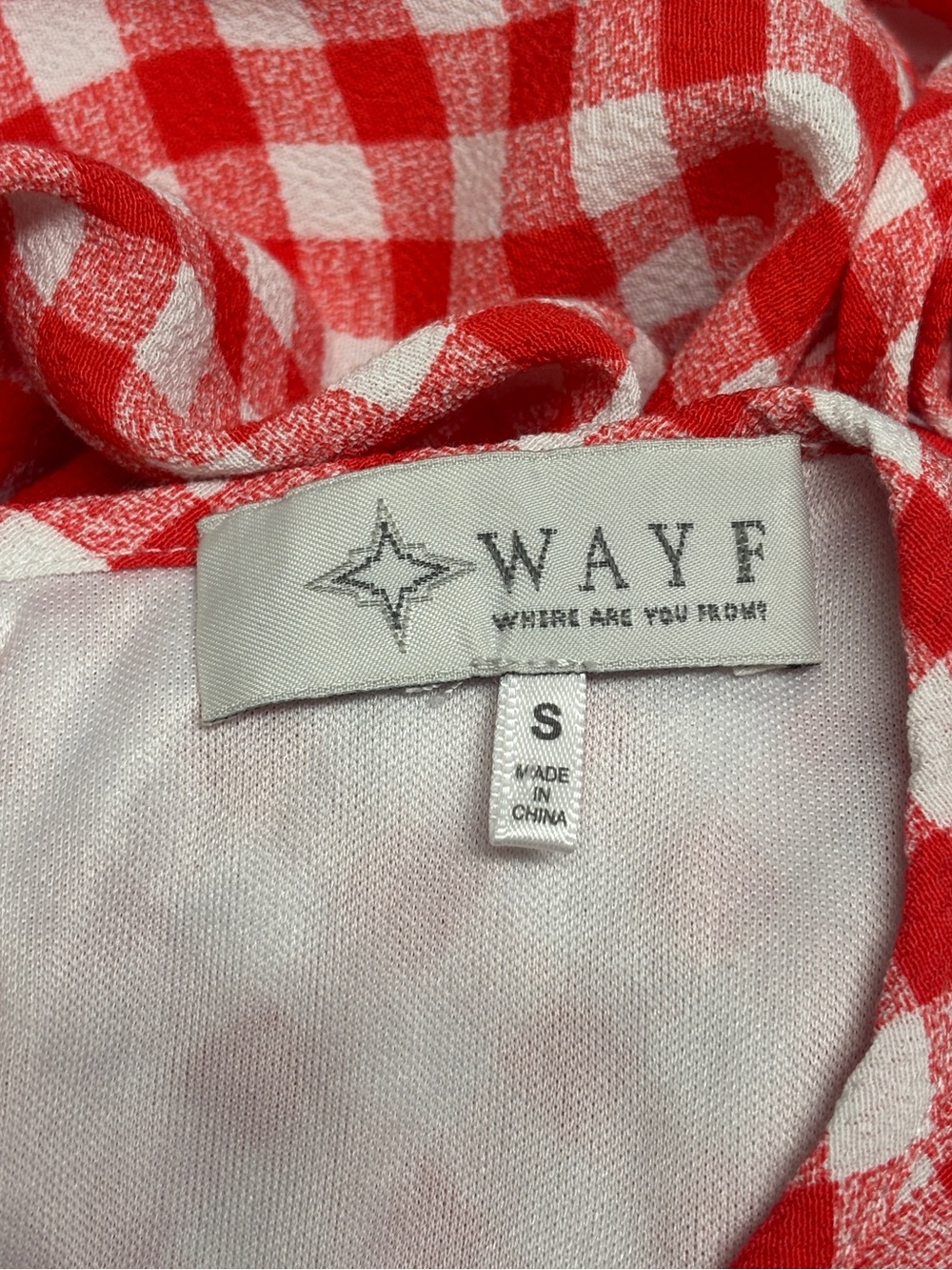 WAYF | Red White Gingham Midi Maxi Dress Small Anthropologie Picnic Cottagecore - Picture 4 of 7